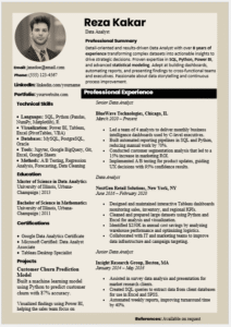 Data Analyst Resume Template