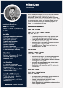 Sales Associate Resume Template
