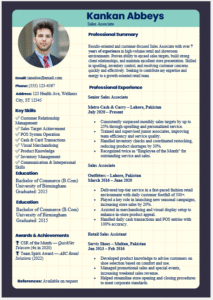 Sales Associate Resume Template