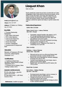 Sales Associate Resume Template