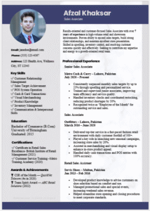 Sales Associate Resume Template