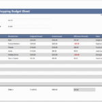 Holiday Shopping Budget Sheet Template for Excel