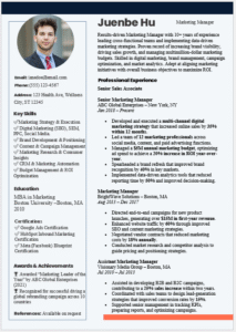 Marketing Manager Resume Template