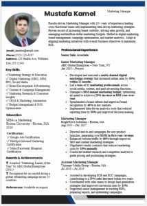 Marketing Manager Resume Template