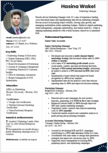 Marketing Manager Resume Template