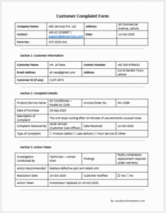 Customer Support Entry Form Example 15+ Commonly Used Customer Service and Support Forms -Create