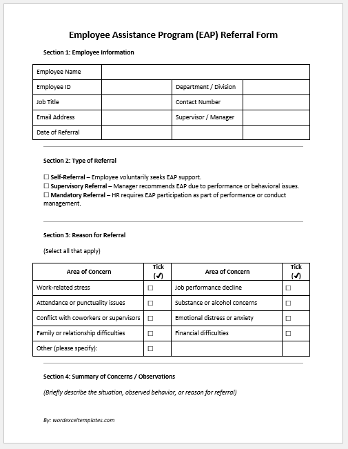 Employee Assistance Program (EAP) Referral Form