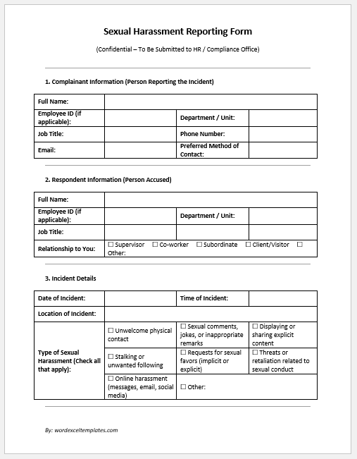 Sexual Harassment Reporting Form