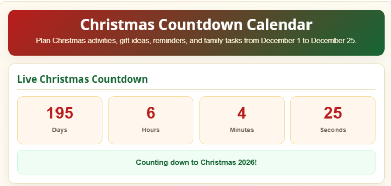 Christmas Countdown Calendar