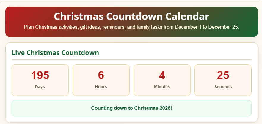 Christmas Countdown Calendar