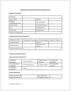 Financial and Assistance Benefits Form Templates | Download