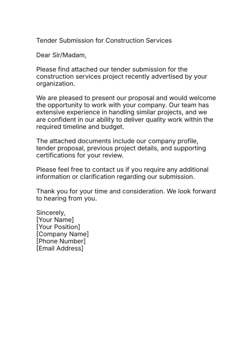 Tender Submission Email -Editor