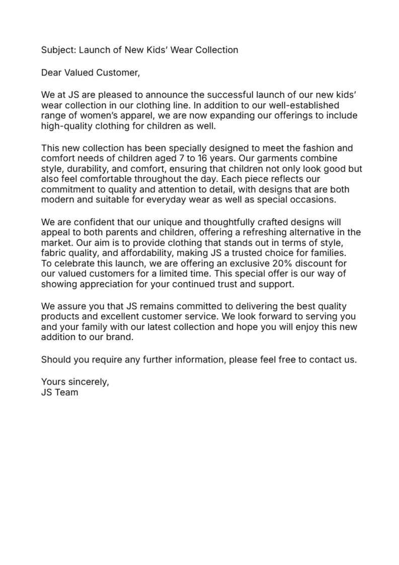 Letters Introducing a Product or Service -Editor