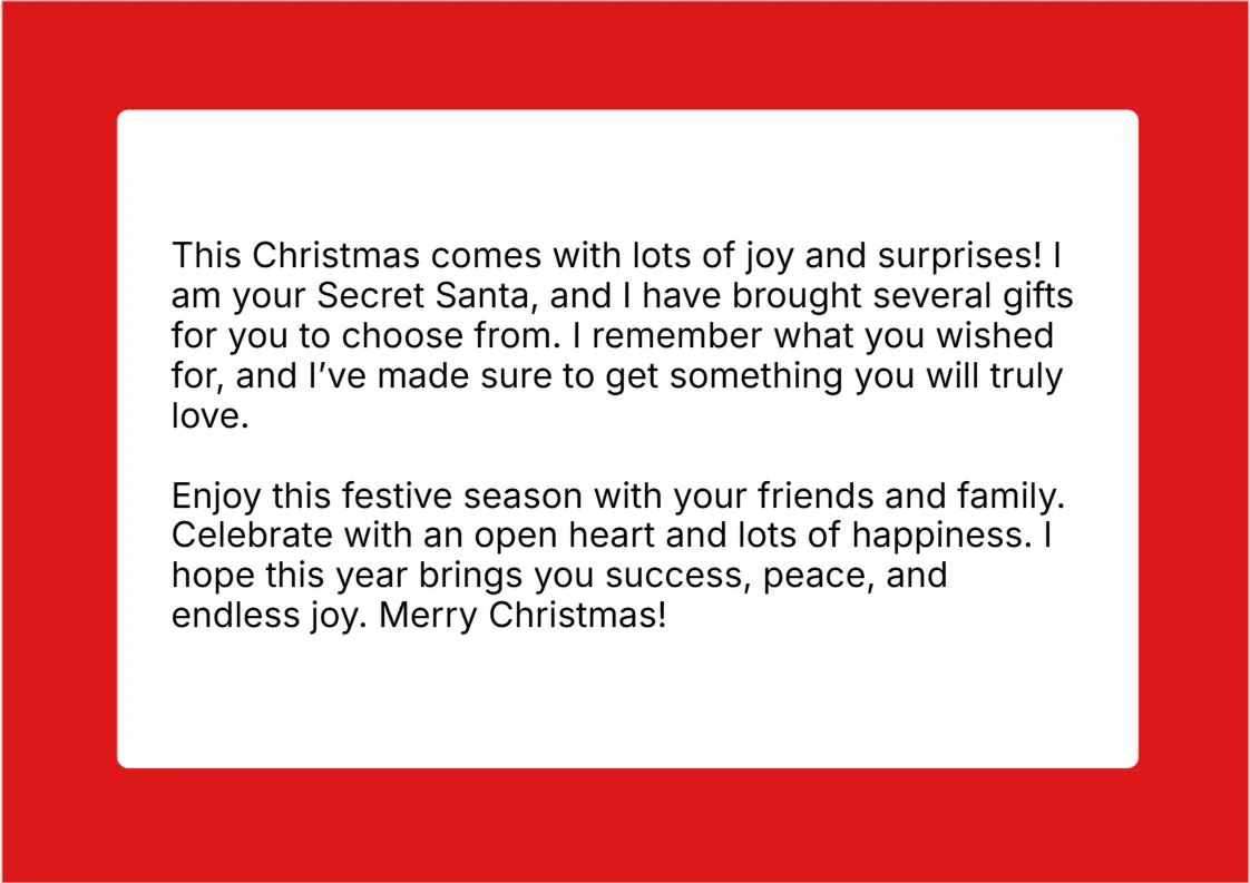 Secret Santa Messages for Child -Editor