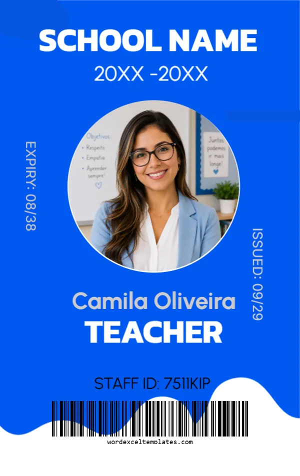 School Staff ID Card Template