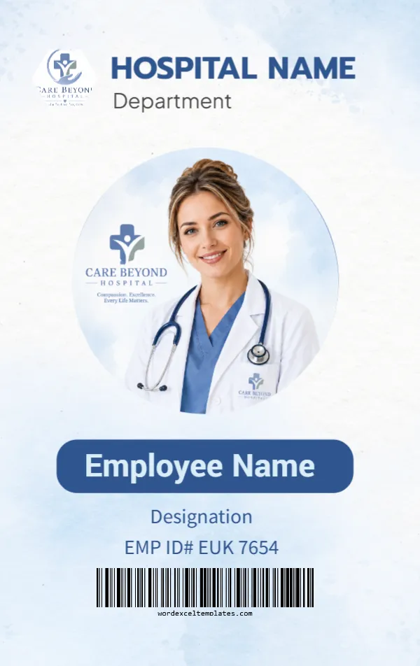 Hospital Employee ID Card Template