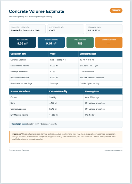 Concrete Volume Calculator