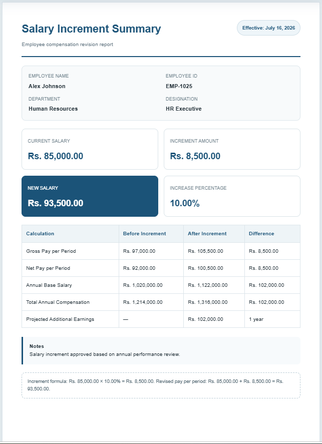 Employee Salary Increment Calculator