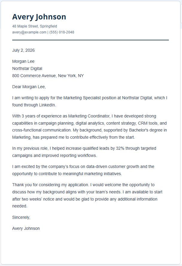 Job Application Cover Letter Generator
