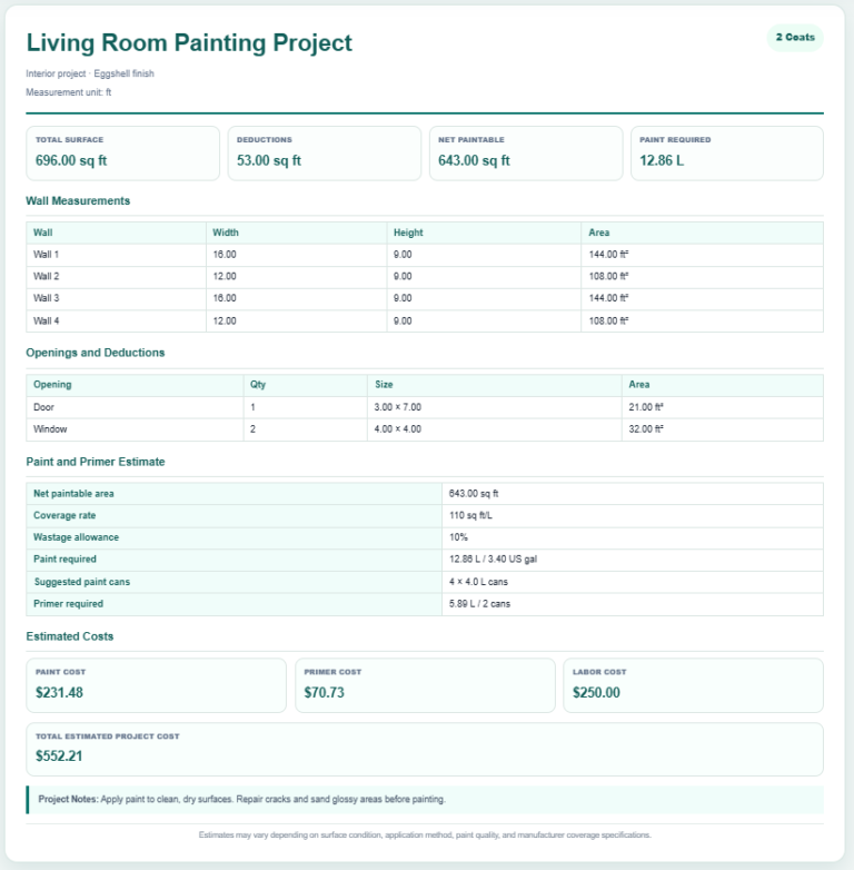 Paint Coverage Calculator