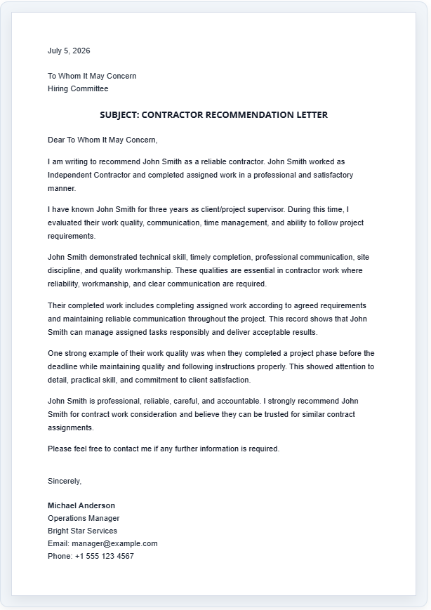 Recommendation Letter Generator