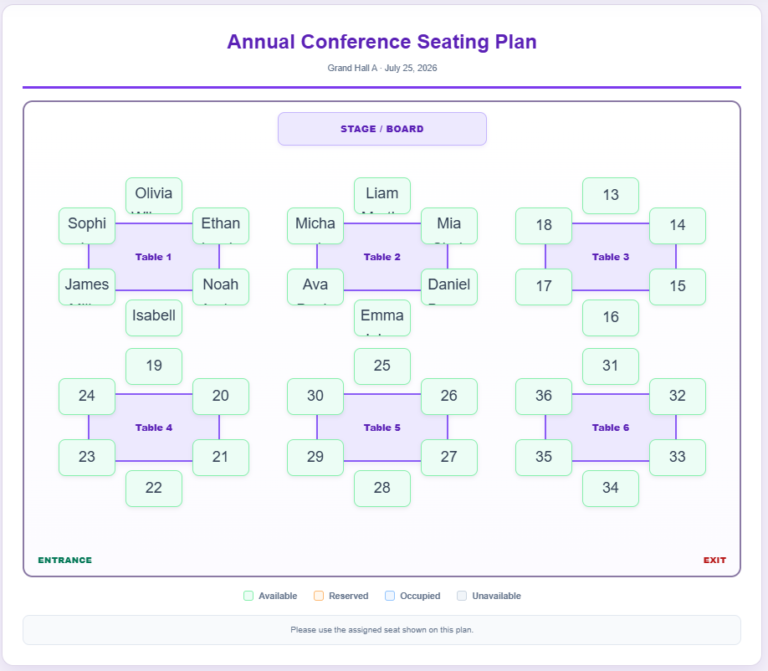 Seating Arrangement Generator