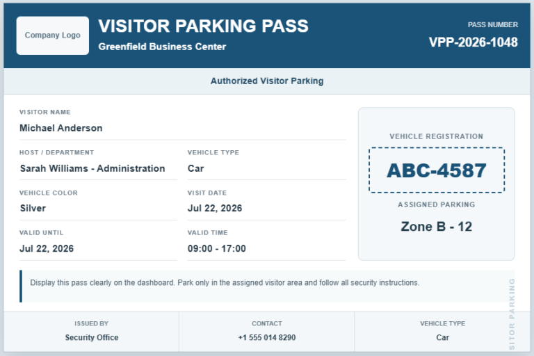 Visitor Parking Pass Generator