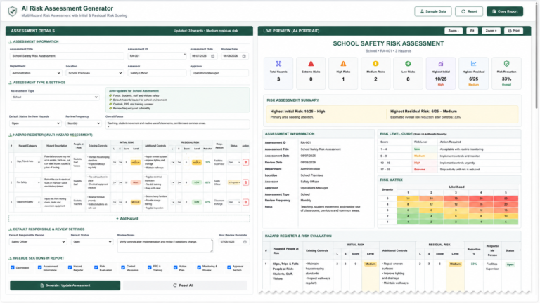 AI Risk Assessment Generator