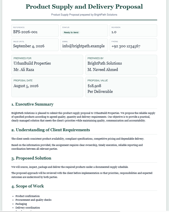 Business Proposal Generator