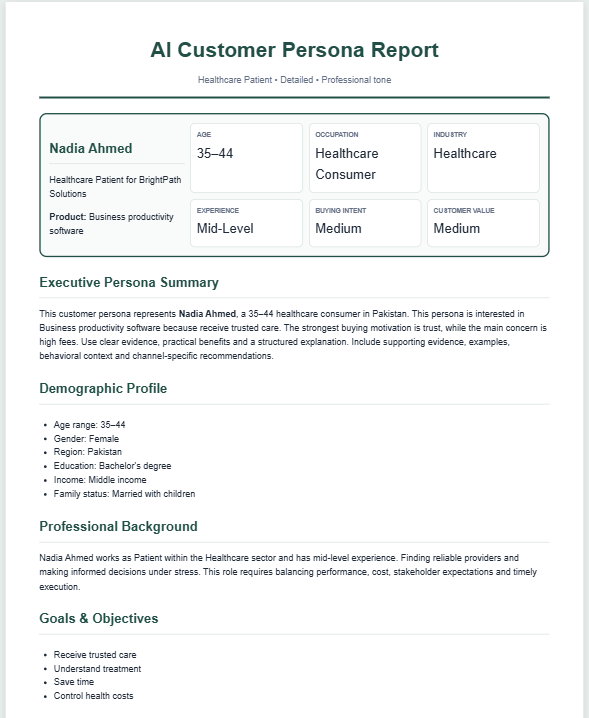Customer Persona Generator