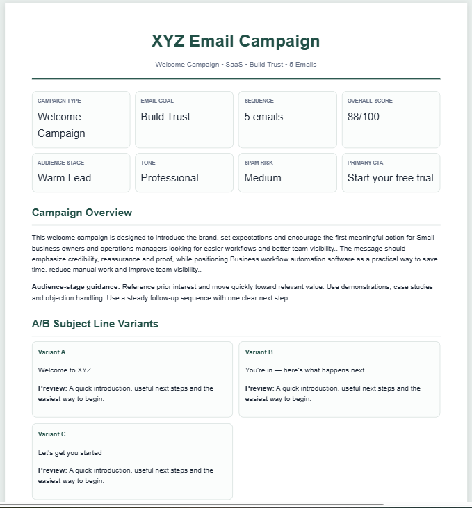 Email Campaign Generator