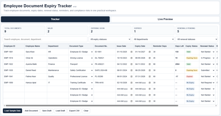 Employee Document Expiry Tracker
