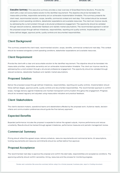 Executive Summary Generator