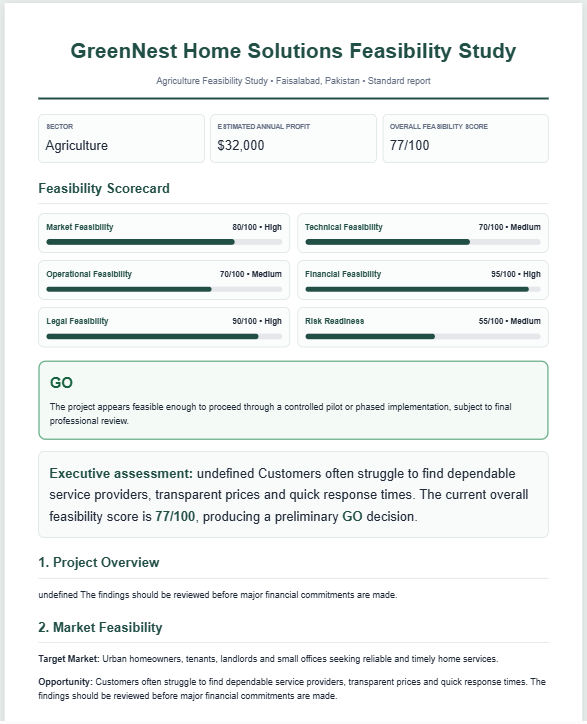 Feasibility Study Generator