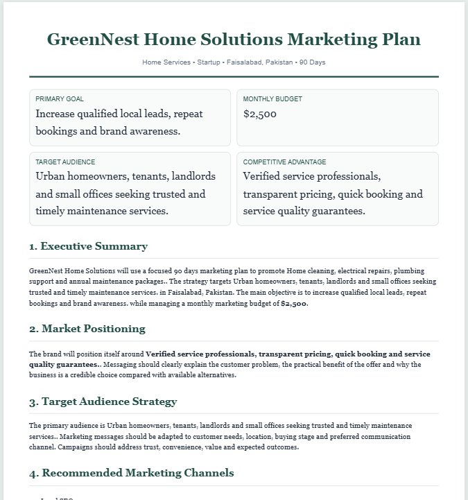 Marketing Plan Generator